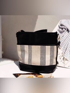 BEIS Textile and Leather Tote Bag